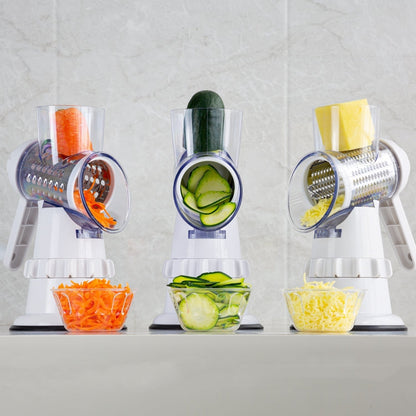 3-in-1 Manual Vegetable Slicer & Grater – Multi-Function Kitchen Tool